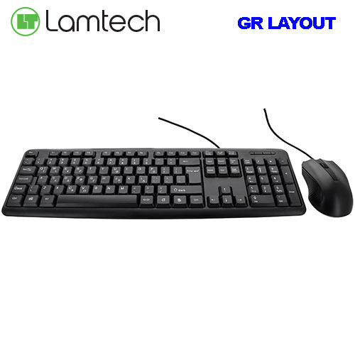 Lamtech Σετ Πληκτρολόγιο και Ποντίκι με Καλώδιο Ελληνικό - LAM040830