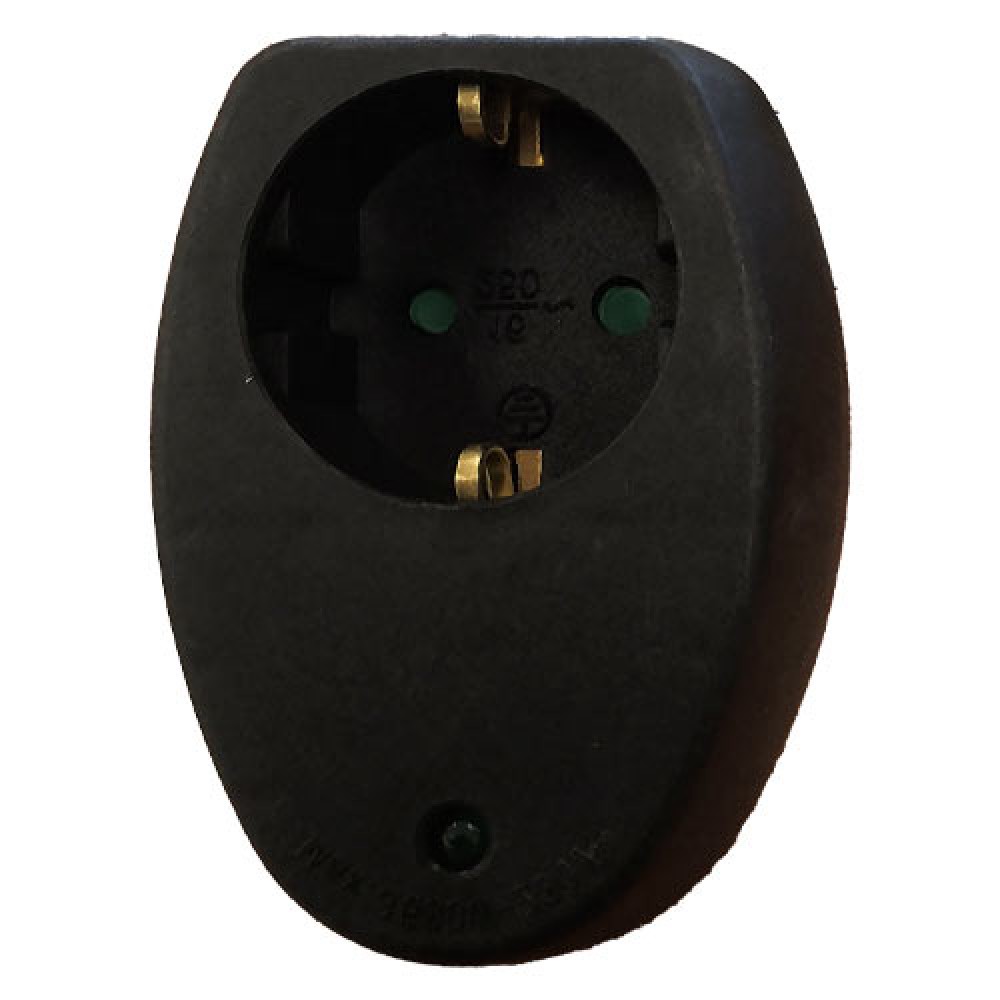 LAMTECH Αντάπτορας Ρεύματος με Προστασία Τάσης 16A 250V 3680W - Μαύρο LAM023800