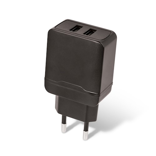 Φορτιστής Σπιτιού MAXLIFE MXTC-02 με 2 Θύρες USB Fast Charge 2.4A - Μαύρος