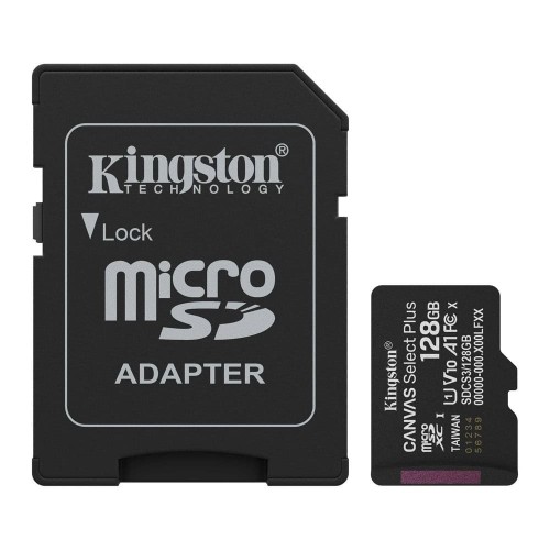 Κάρτα Μνήμης MicroSD XC 128GB Kingston Canvas Plus με Αντάπτορα SDCS3/128GB V10 A1