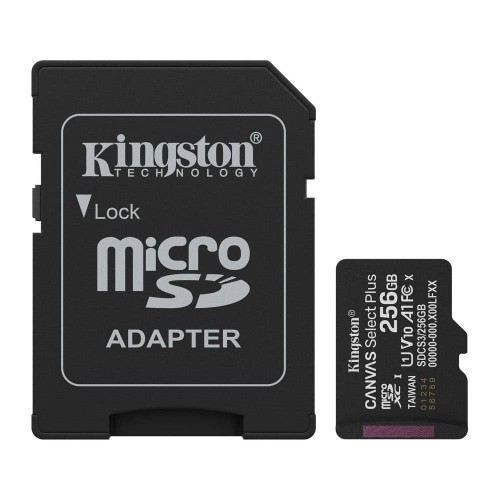 Κάρτα Μνήμης MicroSD XC 256GB Kingston Canvas Plus με Αντάπτορα SDCS3/256GB V10 A1