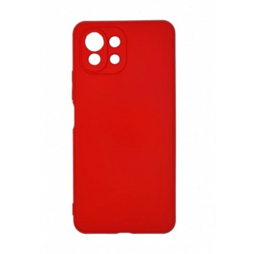 Θήκη TPU Σιλικόνης με Υφασμάτινη Επένδυση για Xiaomi MI 11 Lite - Κόκκινο