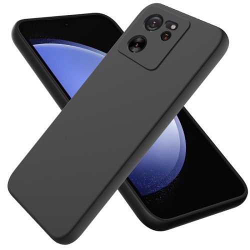 Θήκη TPU Σιλικόνης με Υφασμάτινη Επένδυση για Xiaomi Mi 13T / Mi 13T Pro - Μαύρο