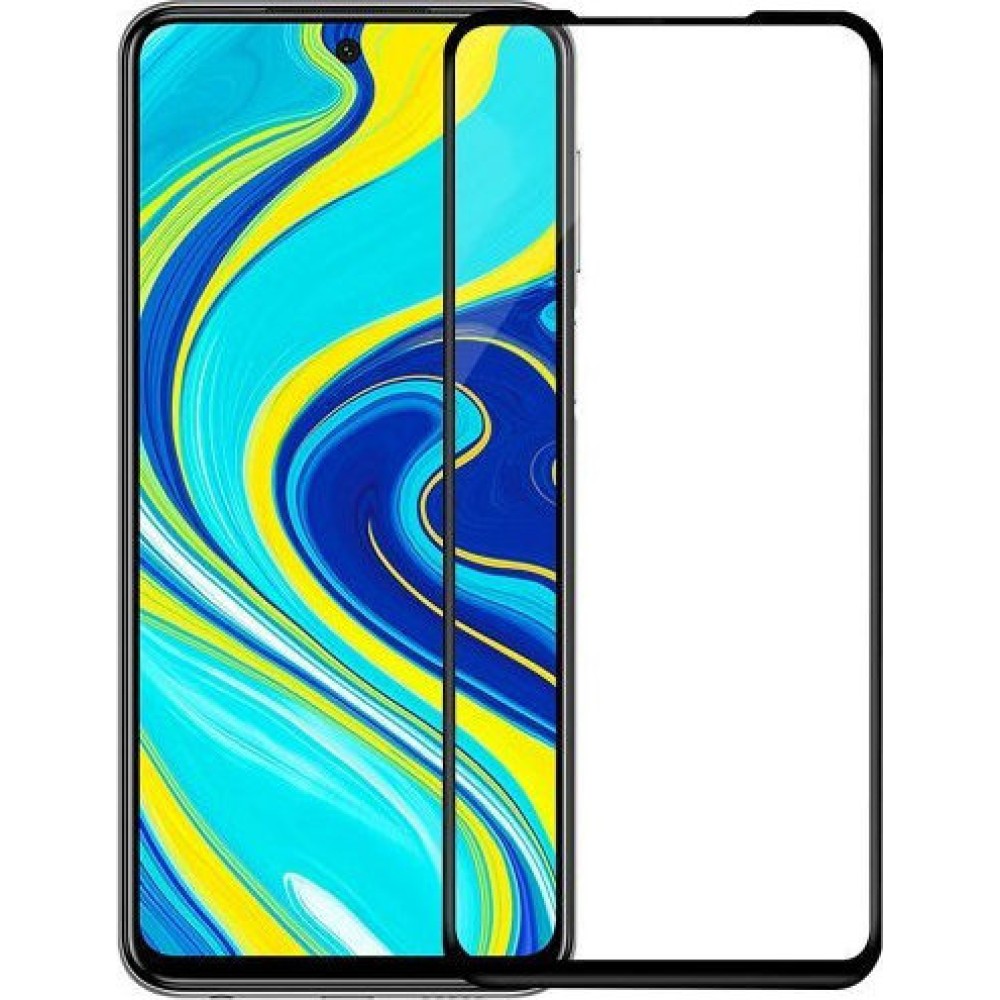 Tempered Glass FULL GLUE για Xiaomi Redmi Note 9 - Μαύρο Πλαίσιο