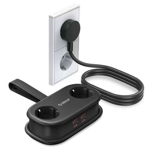Orico AP3 Πολύπριζο 65W GaN 6 σε 1 με 2x AC / 2x USB-A / 2x USB-C - Μαύρο