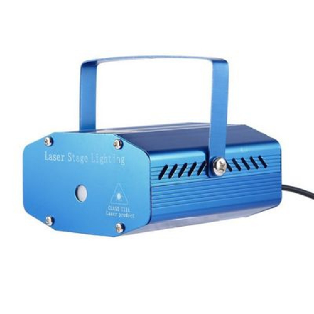 Φωτορυθμικό Laser YX-09 Mini με Κόκκινο και Πράσινο Ολογραφικό Προβολέα Λέιζερ - Μπλε