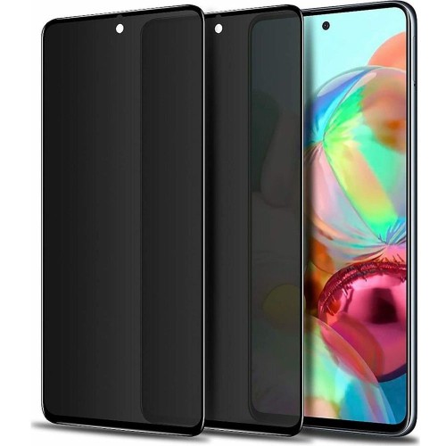 Privacy Tempered Glass / Τζαμάκι Προστασίας Full Glue για Samsung Galaxy A71 - Φιμέ Μαύρο