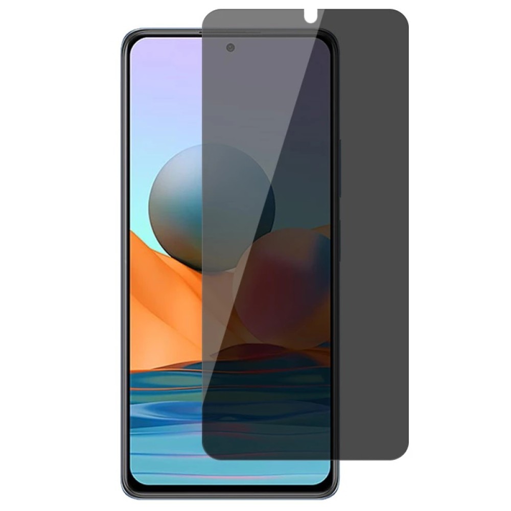 Privacy Tempered Glass FULL GLUE για Xiaomi Redmi Note 9s / Poco X3 / Poco F3 / Mi 11i - Φιμέ