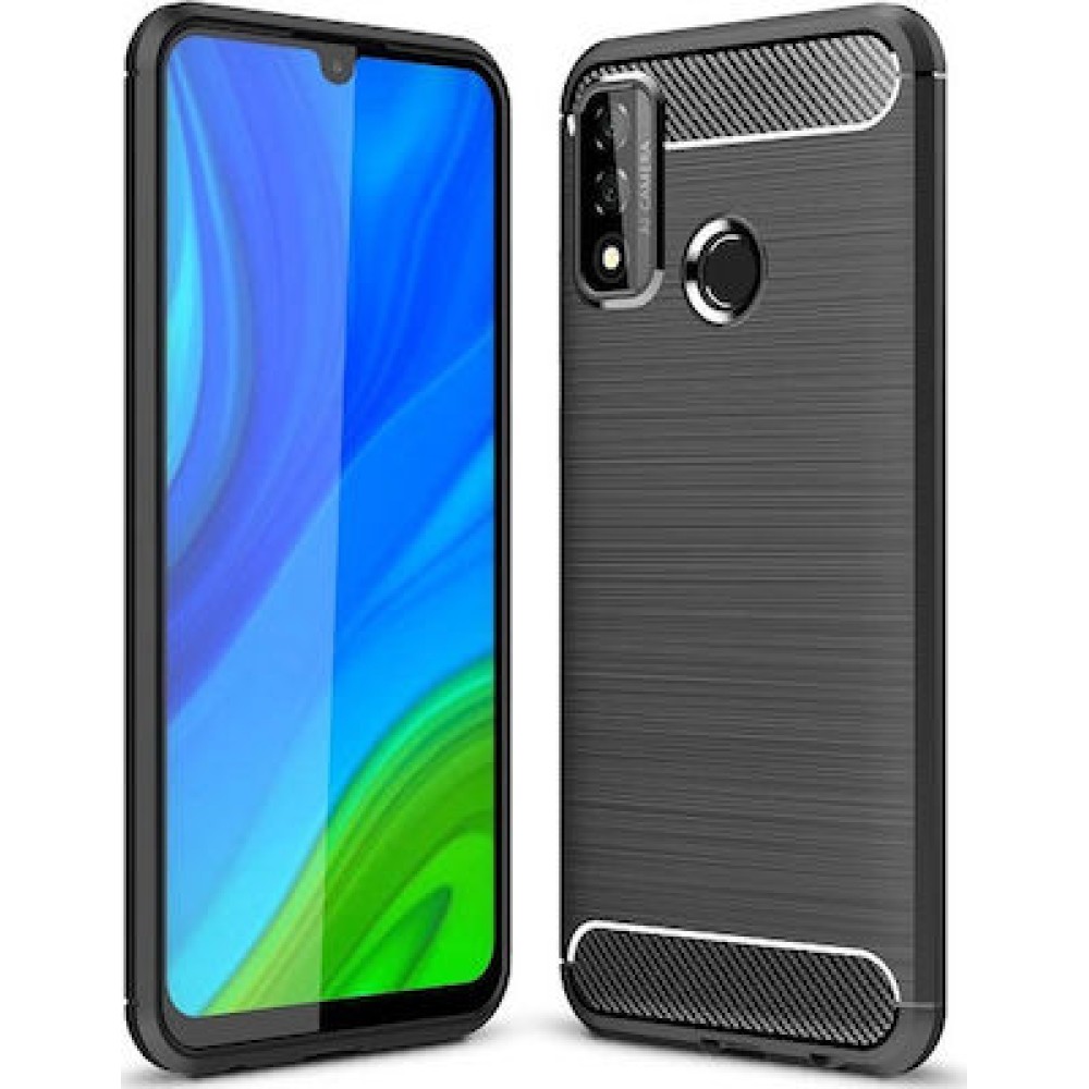 Θήκη TPU Σιλικόνης Carbon Style για Huawei P Smart 2020 - Μαύρο