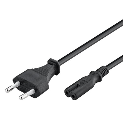 Καλώδιο Τροφοδοσίας POWERTECH CAB-P017 2x 0.5mm² 1.5 Μέτρο - Μαύρο