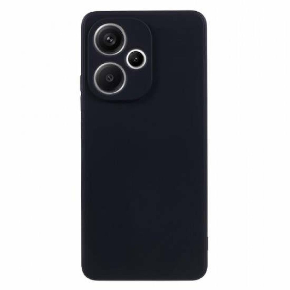 Θήκη TPU Σιλικόνης με Υφασμάτινη Επένδυση για Xiaomi Redmi 13 4G / 5G - Μαύρο