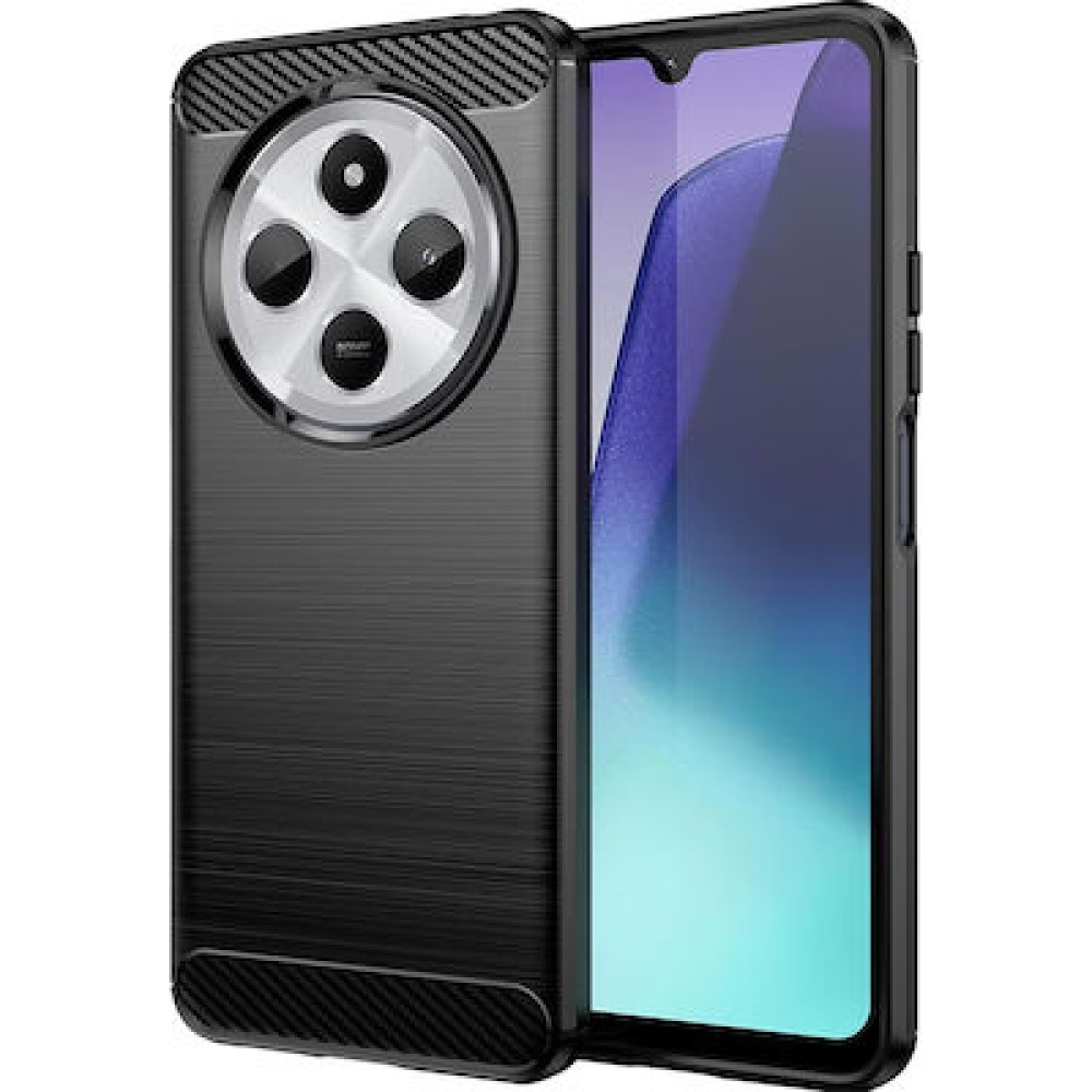 Θήκη TPU Σιλικόνης Carbon Fiber Style για Xiaomi Redmi 14C / Poco C75 - Μαύρη