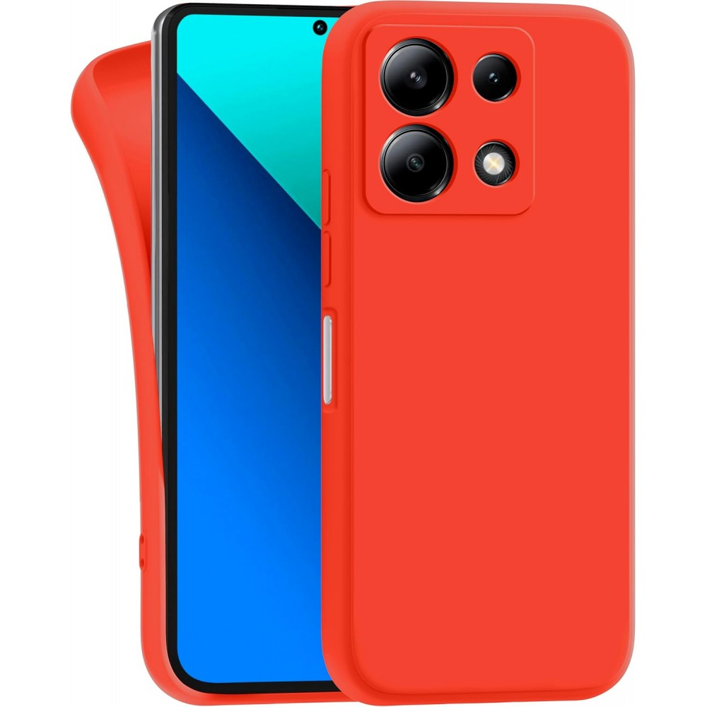 Θήκη TPU Σιλικόνης με Υφασμάτινη Επένδυση για Xiaomi Redmi 15C 4G / 5G - Κόκκινη