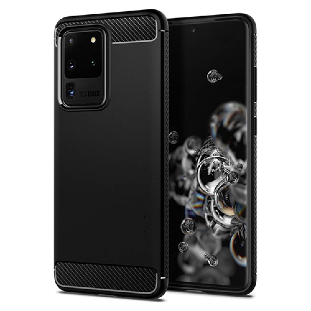 Θήκη TPU Σιλικόνης Carbon Fiber Style για Samsung S20 Ultra - Μαύρη