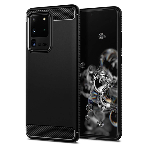 Θήκη TPU Σιλικόνης Carbon Fiber Style για Samsung S20 Ultra - Μαύρη