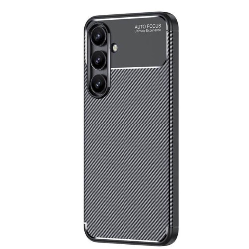 Θήκη TPU Σιλικόνης Carbon Style για Samsung Galaxy S24 FE - Μαύρο