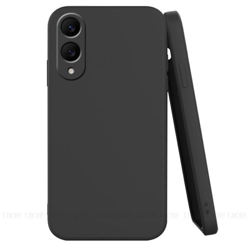 Θήκη TPU Σιλικόνης με Υφασμάτινη Επένδυση για Samsung Galaxy S25 Edge - Μαύρο