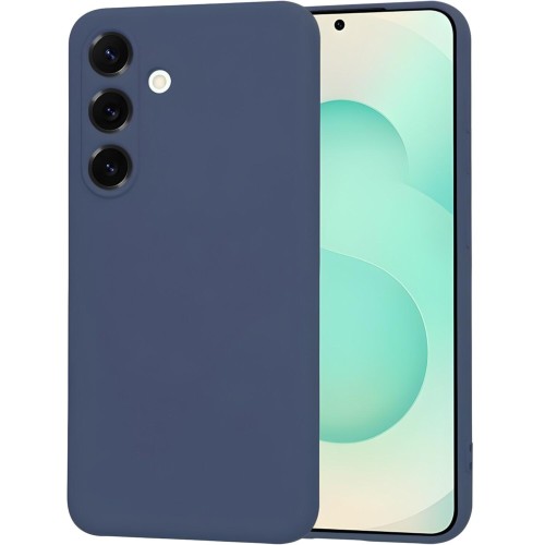 Θήκη TPU Σιλικόνης με Υφασμάτινη Επένδυση για Samsung Galaxy S25 FE - Σκούρο Μπλε
