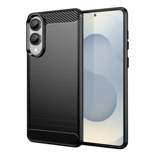 Θήκη TPU Σιλικόνης Carbon Fiber Style για Samsung Galaxy S25 Edge - Μαύρο