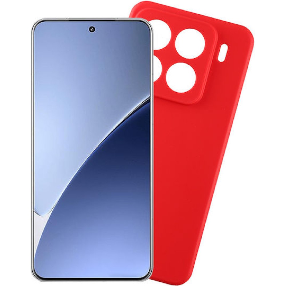Θήκη TPU Σιλικόνης με Υφασμάτινη Επένδυση για Xiaomi 15T Pro - Κόκκινη