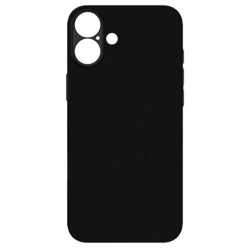 Θήκη TPU Σιλικόνης με Υφασμάτινη Επένδυση για iPhone 16 - Μαύρο