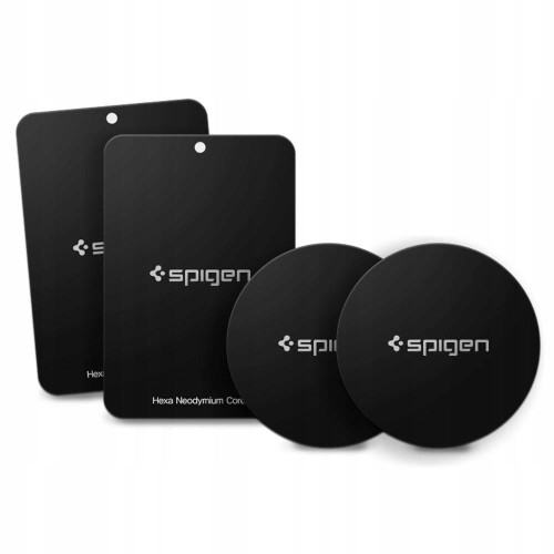SPIGEN MP-4P Αυτοκόλλητα Μέταλλα 4 τεμ. για Μαγνητική Βάση - Μαύρο