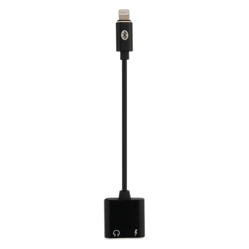 Sunix Αντάπτορας Lightning (Αρσενικό) σε mini Jack Ακουστικών 3.5 mm και Lightning (Θηλυκό) - Μαύρο