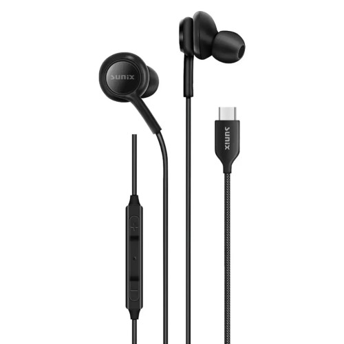 Sunix In ear Handsfree Ακουστικά με Βύσμα Type C - Μαύρο
