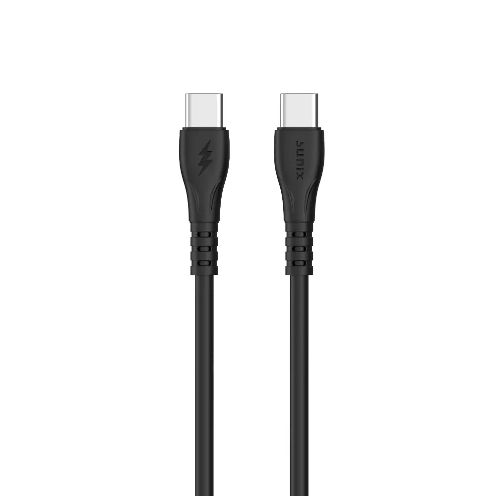 Sunix Καλώδιο Φόρτισης Type C σε Type C PD 60W 1m - Μαύρο