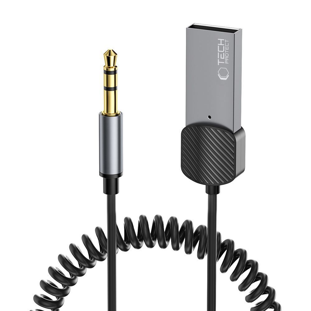 Tech-Protect UltraBoost Bluetooth 5.0 Audio Δέκτης με Καλώδιο Aux Αρσενικό - Γκρι