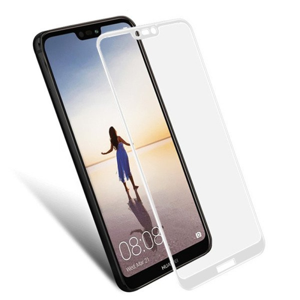 5D Tempered Glass για Huawei P20 Lite - Λευκό Πλαίσιο