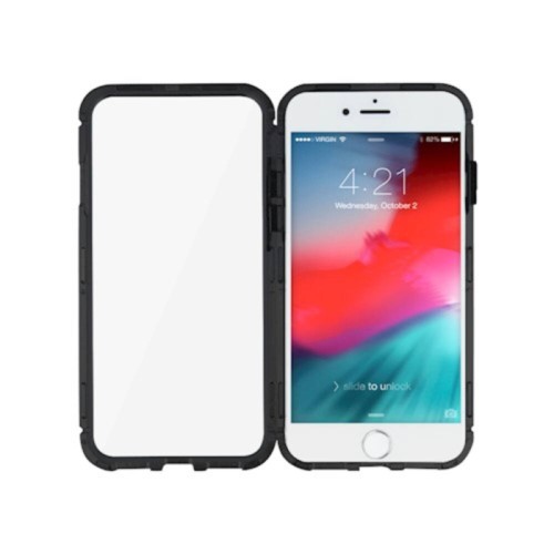 Μαγνητική Θήκη 360° για iPhone 11 Pro με Διάφανη Πλάτη και Μεταλλικό Πλαίσιο - Μαύρη
