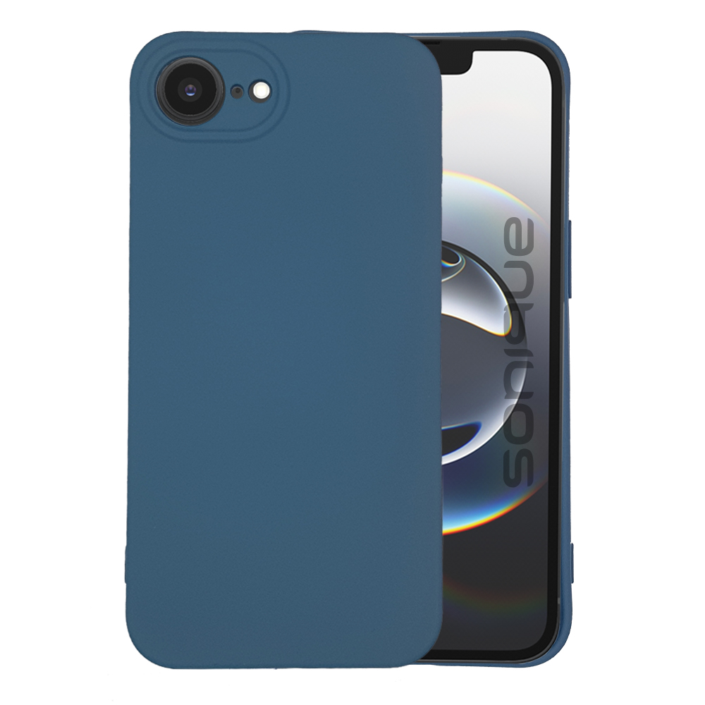 Θήκη TPU Σιλικόνης με Υφασμάτινη Επένδυση για iPhone 16e / 17e - Μπλε