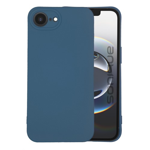 Θήκη TPU Σιλικόνης με Υφασμάτινη Επένδυση για iPhone 16e / 17e - Μπλε