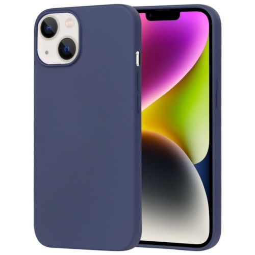Θήκη TPU Σιλικόνης με Υφασμάτινη Επένδυση για iPhone 15 Plus - Σκούρο Μπλε