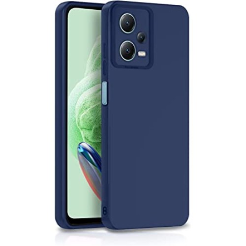 Θήκη TPU Σιλικόνης με Υφασμάτινη Επένδυση για Xiaomi Redmi Note 12 5G / Poco X5 - Σκούρο Μπλε