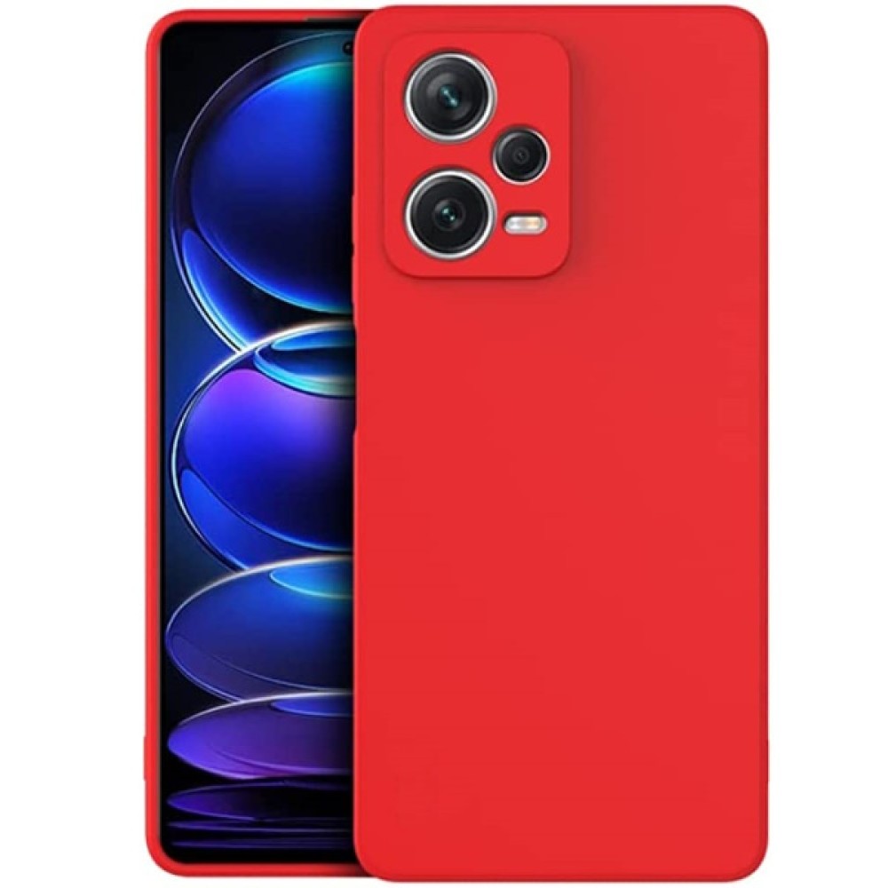 Θήκη TPU Σιλικόνης με Υφασμάτινη Επένδυση για Xiaomi Redmi Note 12 5G / Poco X5 - Κόκκινο