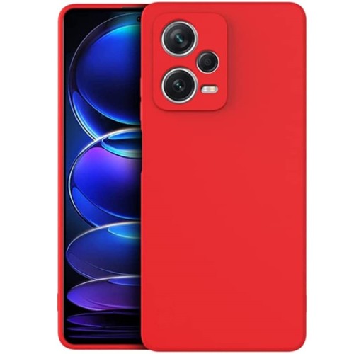 Θήκη TPU Σιλικόνης με Υφασμάτινη Επένδυση για Xiaomi Redmi Note 12 5G / Poco X5 - Κόκκινο