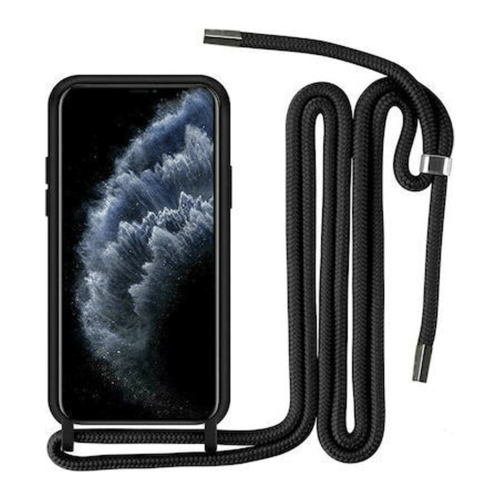 Θήκη Σιλικόνης με Κορδόνι Κολιέ για Samsung Galaxy A55 - Μαύρο