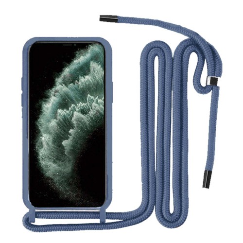 Θήκη Σιλικόνης GREEN ON με Κορδόνι Κολιέ για iPhone 16 - Σκούρο Μπλε