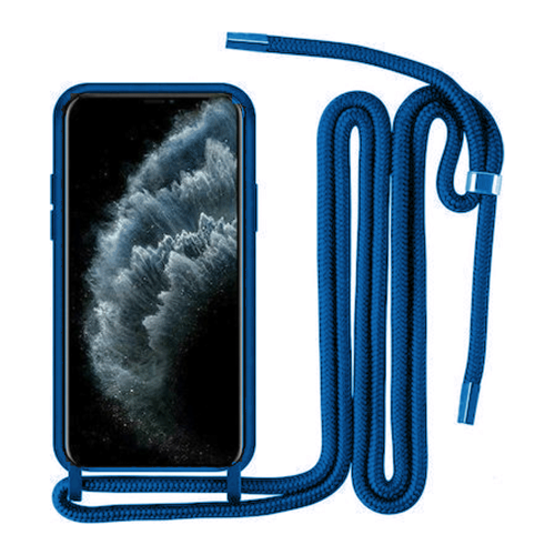 Θήκη Σιλικόνης με Κορδόνι Κολιέ για iPhone 11 Pro - Σκούρο Μπλε