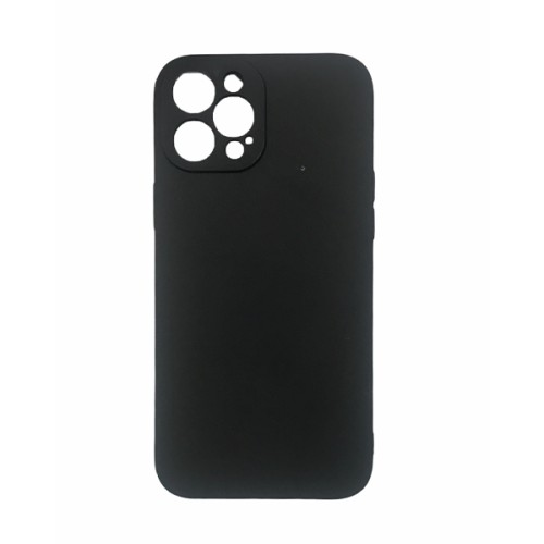 Θήκη TPU Σιλικόνης με Υφασμάτινη Επένδυση για iPhone 12 Pro Max - Μαύρη