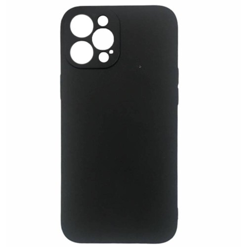 Θήκη TPU Σιλικόνης με Υφασμάτινη Επένδυση για iPhone 15 Pro Max - Μαύρο