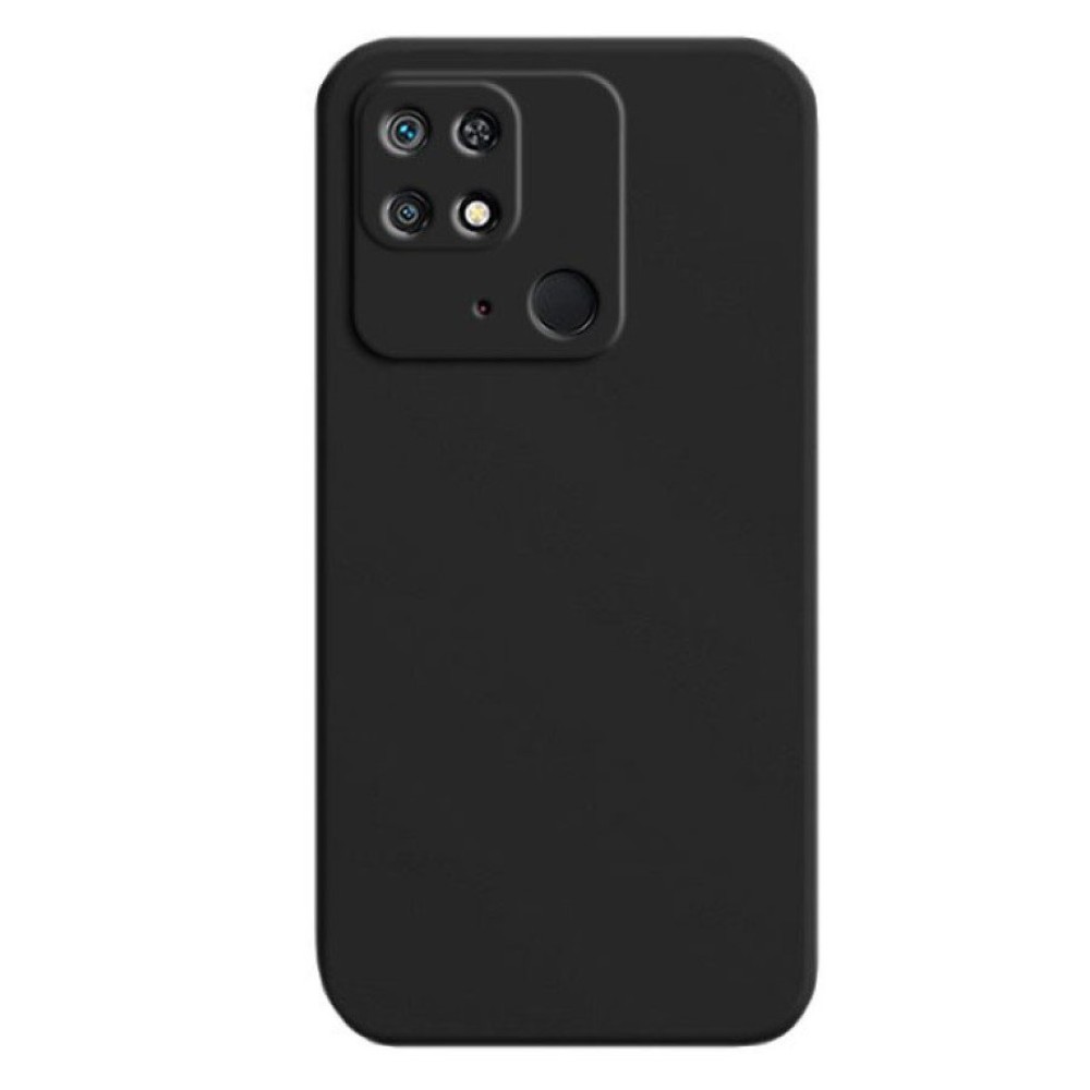 Θήκη TPU Σιλικόνης με Υφασμάτινη Επένδυση για Xiaomi Redmi 10C - Μαύρο