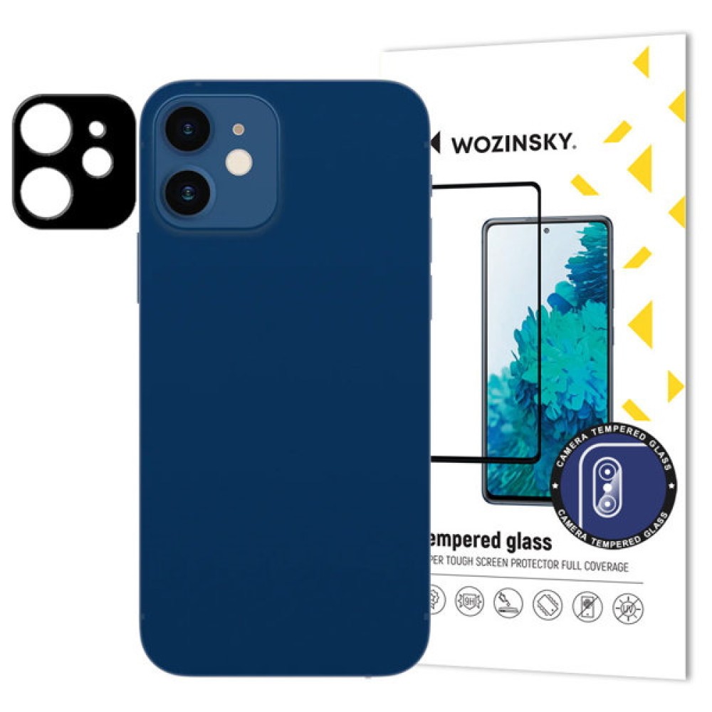 WOZINSKY Tempered Glass Κάμερας για iPhone 12 - Μαύρο