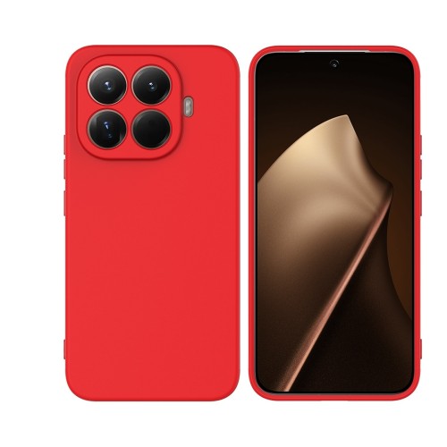Θήκη TPU Σιλικόνης με Υφασμάτινη Επένδυση για Xiaomi 17T Pro - Κόκκινο