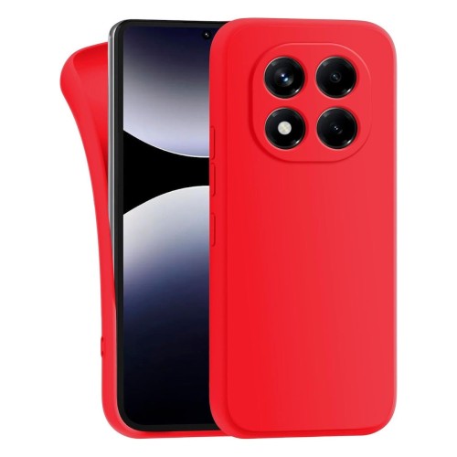 Θήκη TPU Σιλικόνης με Υφασμάτινη Επένδυση για Xiaomi Redmi Note 15 Pro 4G - Κόκκινο