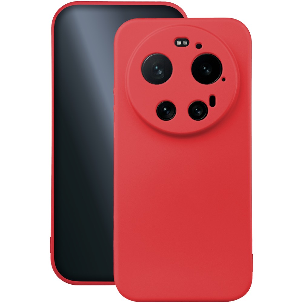 Θήκη TPU Σιλικόνης με Υφασμάτινη Επένδυση για Xiaomi 17 Ultra - Κόκκινο