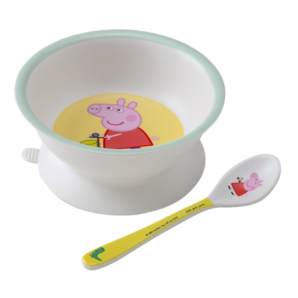 Σετ Μπωλ με Βεντούζα και Κουταλάκι - Peppa Pig - Petit Jour Paris