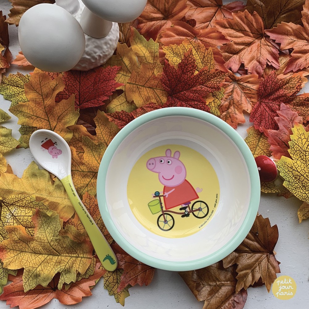 Σετ Μπωλ με Βεντούζα και Κουταλάκι - Peppa Pig - Petit Jour Paris
